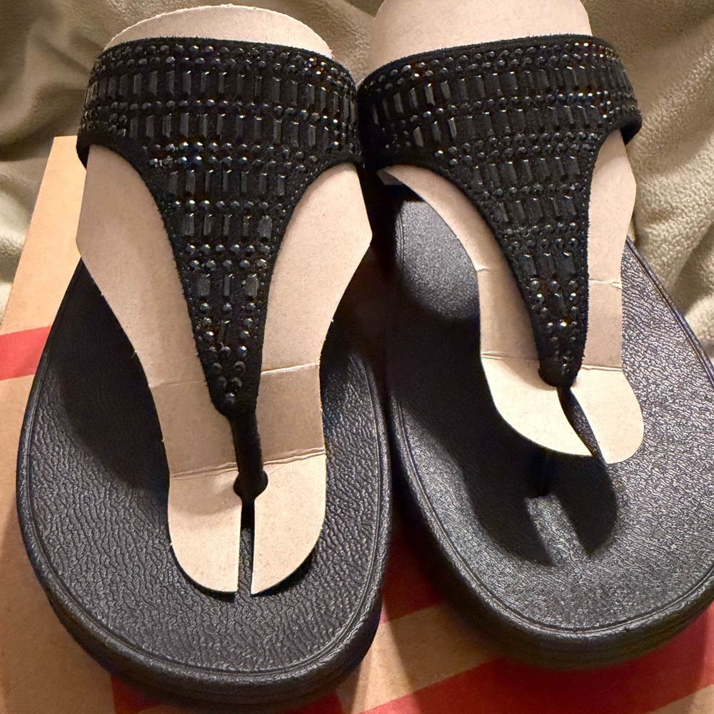 Fitflop Black Embellished Sandals